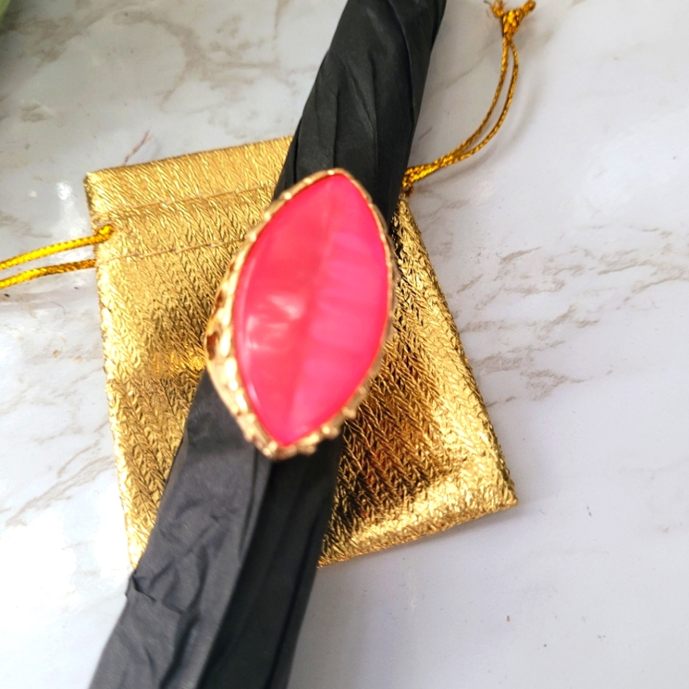 Pink Jewel Adjustable Ring